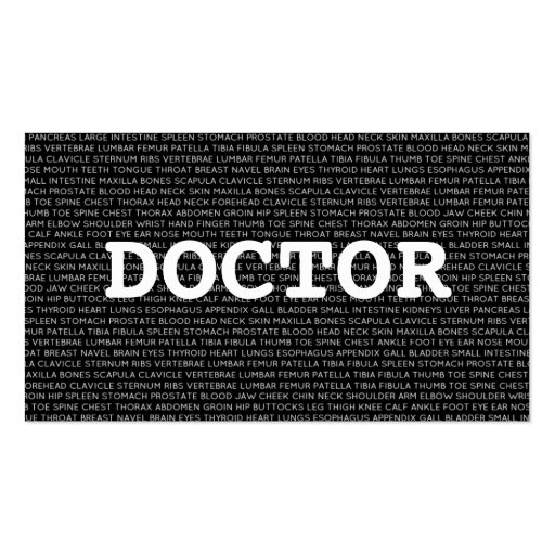 Doctor Medical Words Business Card