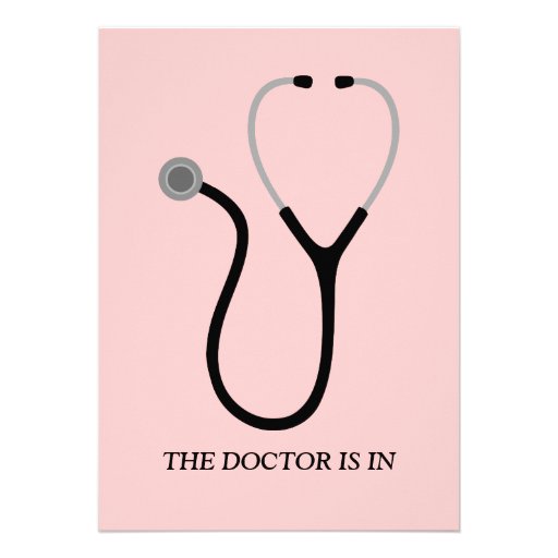 Doctor of Medicine MD Pink Graduation Party Invite