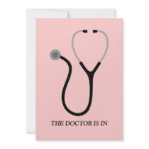 Doctor of Medicine MD Pink Graduation Party Invite