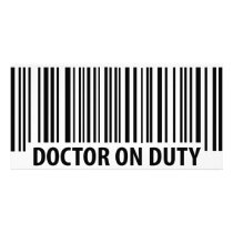 doctor on duty icon photo cards