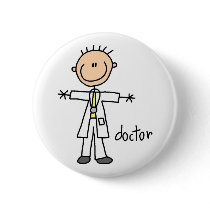 Doctor Stick Figure Button