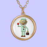 Doctor w/Apple, Stethoscope, Medical Bag Necklace necklaces