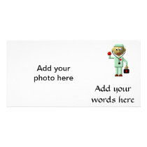 Doctor with Apple and Medical Bag Personalized Photo Card