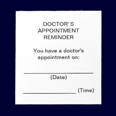 Doctor's Appointment Reminder notepads