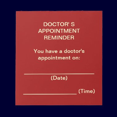 Doctor's Appointment Reminder Notepad notepads