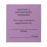 Doctor's Appointment Reminder Notes (Purple) Note Pads