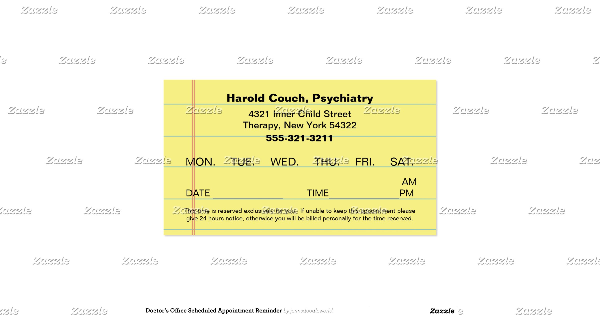 doctor s office appointment card double sided standard appointment card designs