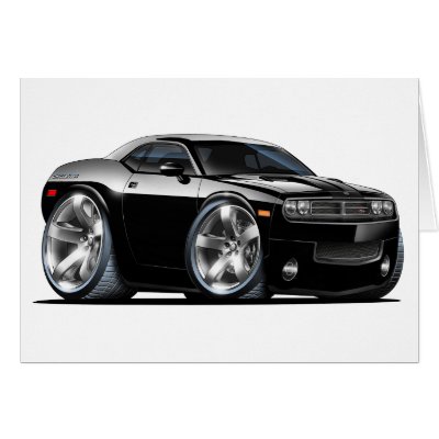 Dodge Challenger Black Car Card by maddmaxart