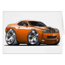 Dodge Challenger Orange Car Card