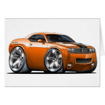 Dodge Challenger Orange Car Card