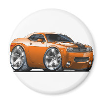 Dodge Challenger Orange Car Fridge Magnets