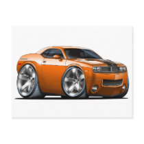 Dodge Challenger Orange Car Postcard