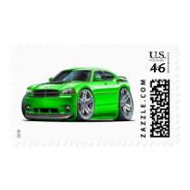 Dodge Charger Daytona Green Car postage
