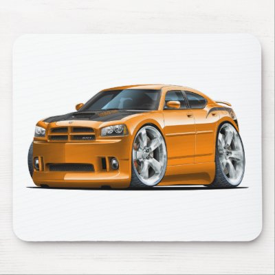 Dodge Charger Super Bee Orange Car Mouse Pad by maddmaxart
