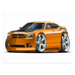 Dodge Charger Super Bee Orange Car Post Cards