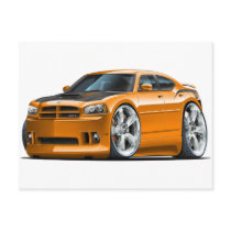 Dodge Charger Super Bee Orange Car postcards by maddmaxart Dodge Charger Super Bee Orange Car postcards