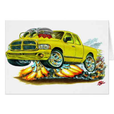 Dodge SRT10 Yellow Extended Cab Truck Card by maddmaxart