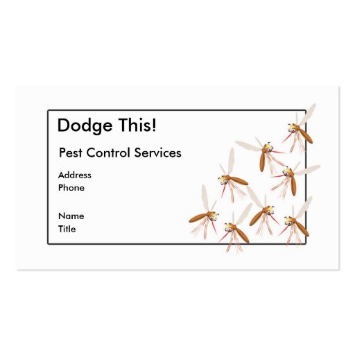 Dodge This! Pest Control - Border - Business Business Card (front side)