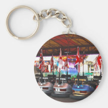 Dodgem Cars at a Funfair Key Chain