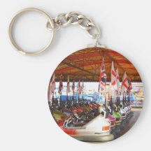 Dodgem Cars at a Funfair Key Chain