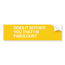 DOES IT BOTHER YOU THAT I'M BUMPER STICKER