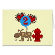 Dog 2nd Birthday Tshirts and Gifts Cards