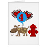 Dog 4th Birthday Tshirts and Gifts Card
