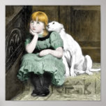 Dog Adoring Girl Victorian Painting Posters