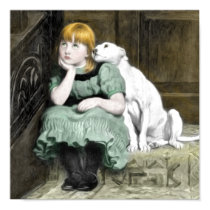 Dog Adoring Girl Victorian Painting posters