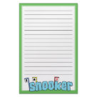 5.5x8.5 - Unique dog agility stationery features the dog sport of snooker. The bottom image has the word "Snooker" in blue, with different colored point flags sticking out.