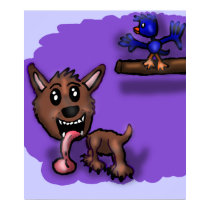 Dog and Bird Poster posters