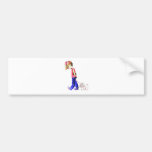 Dog and Boy Walking Digital Art Bumper Sticker