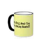 Dog and Cat are best buds mugs