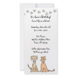 Dog and Cat Birthday Invitation Customized Photo Card