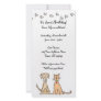 Dog and Cat Birthday Invitation Customized Photo Card