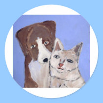 dog and cat by eric ginsburg stickers