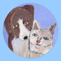 dog and cat by eric ginsburg stickers