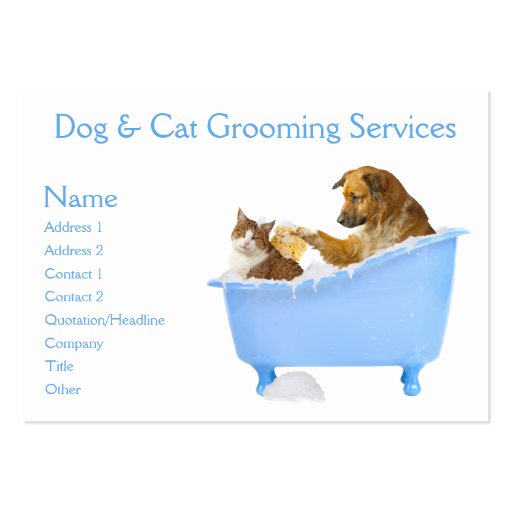 Dog and Cat Grooming Service Business Card (front side)