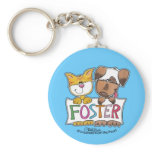 Dog and Cat Hold FOSTER Banner Keychain