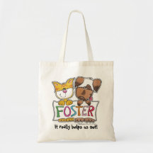 Dog and Cat Hold FOSTER Banner Tote Bag