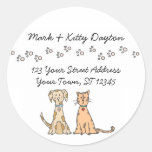 Dog and Cat Paws Address Labels stickers