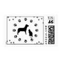 Dog and Cat Postage Stamp