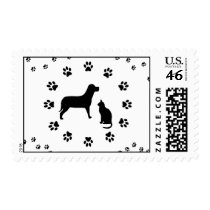 Dog and Cat Postage Stamp