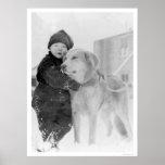 Dog and Child Nome Alaska 1926 Print