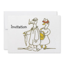 Dog and Goose Couple Custom Announcement