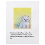 Dog art drawing cute little white maltese puppy flyers