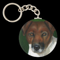 Dog Art - Jack Russell Terrier - Otis keychains