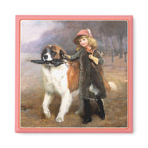 Dog Art:  Off to School magnets