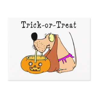Dog Art Trick-or-Treat postcard
