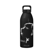 Dog Art Water Bottle Newfoundland Pup Sport Bottle